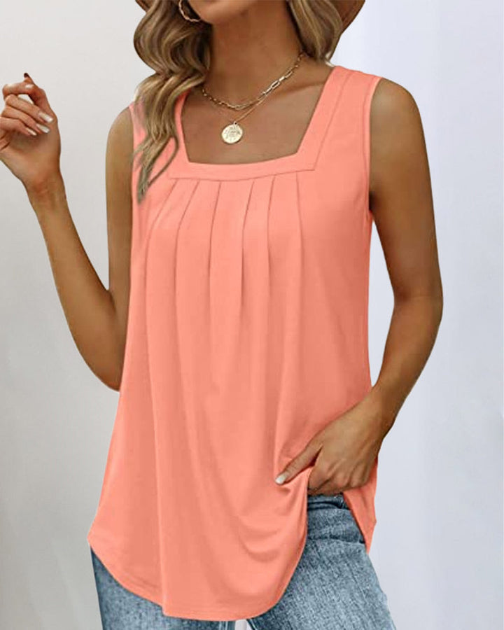 Eliza | Damen Tanktop Ärmellos Quadratischer Ausschnitt Sommerbluse