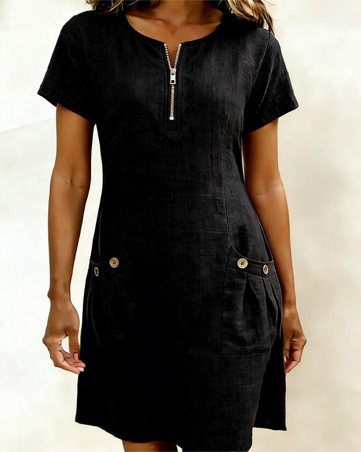 Lisa  Baumwollkleid mit Reißverschluss