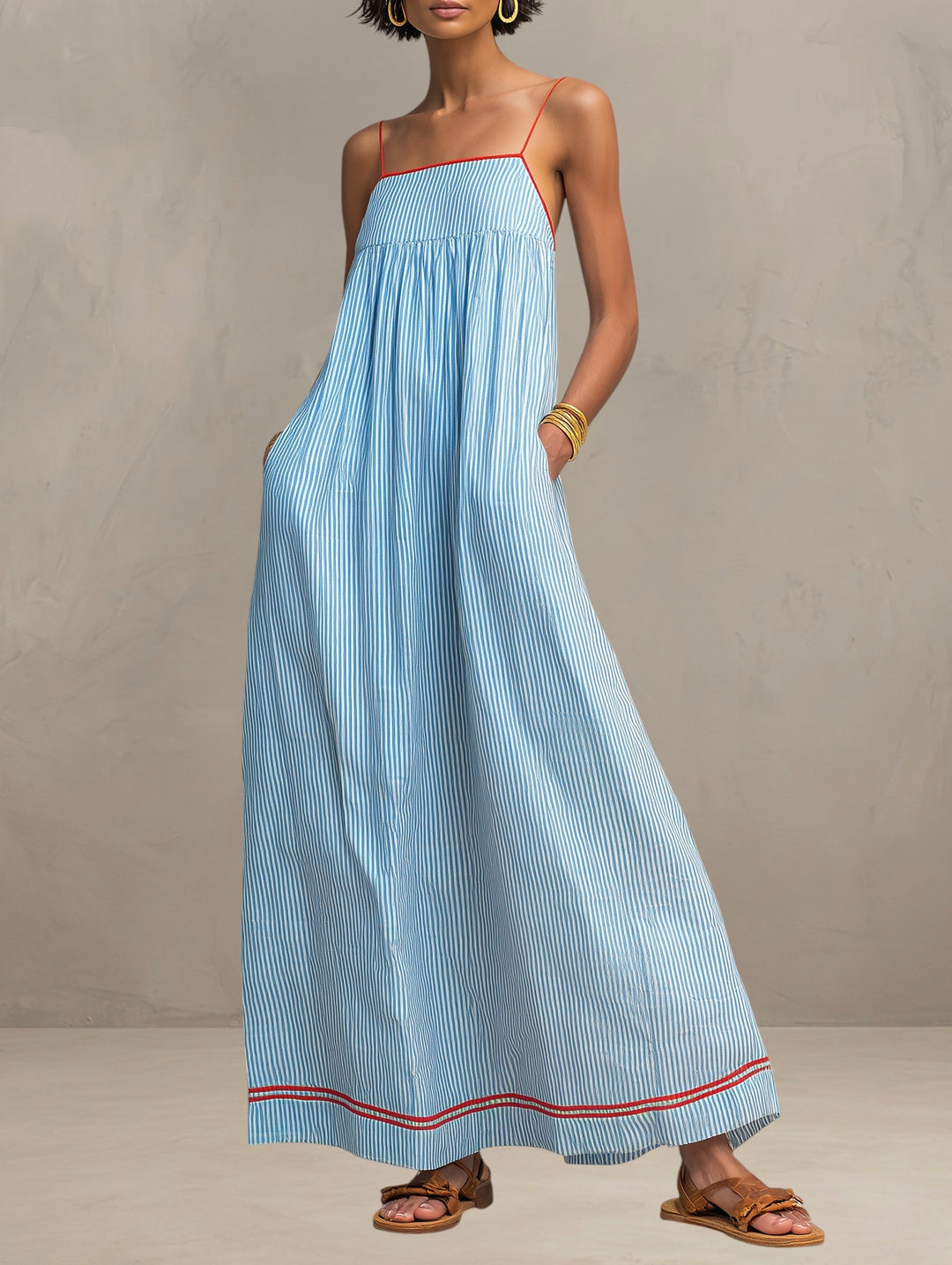 PAMELA | FLIEßENDES SOMMER MAXIKLEID