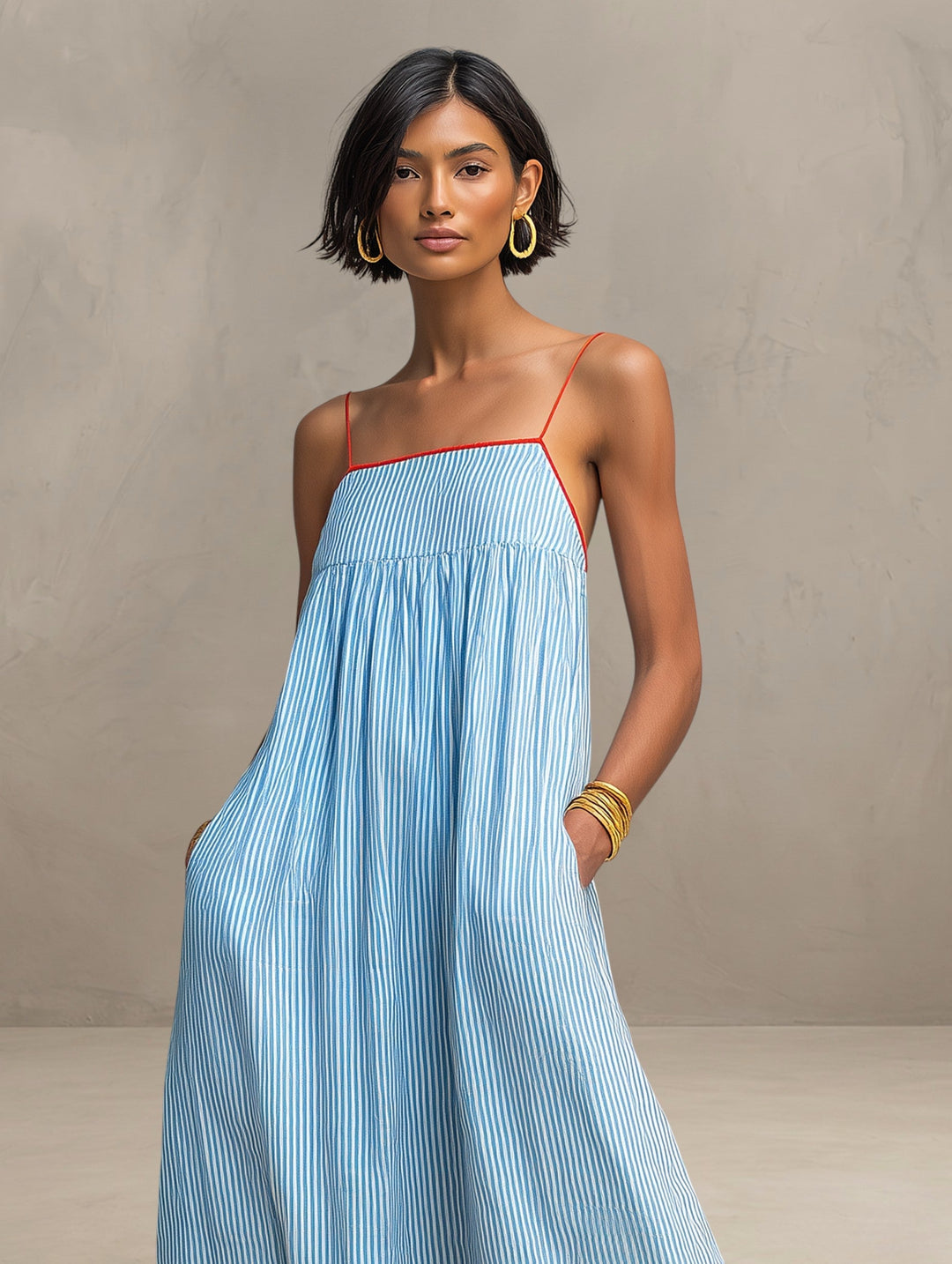 PAMELA | FLIEßENDES SOMMER MAXIKLEID