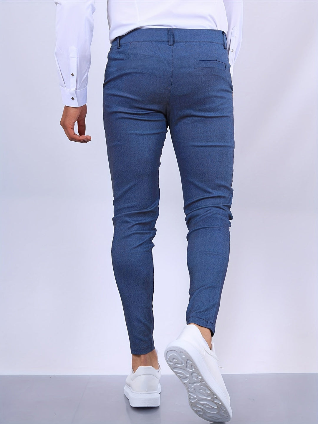 Penn | Herren Chinohose Slim Fit Businesshose Blau Stretch