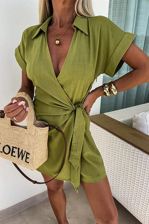 Saskia | Lässiger Leinen-Jumpsuit mit Revers