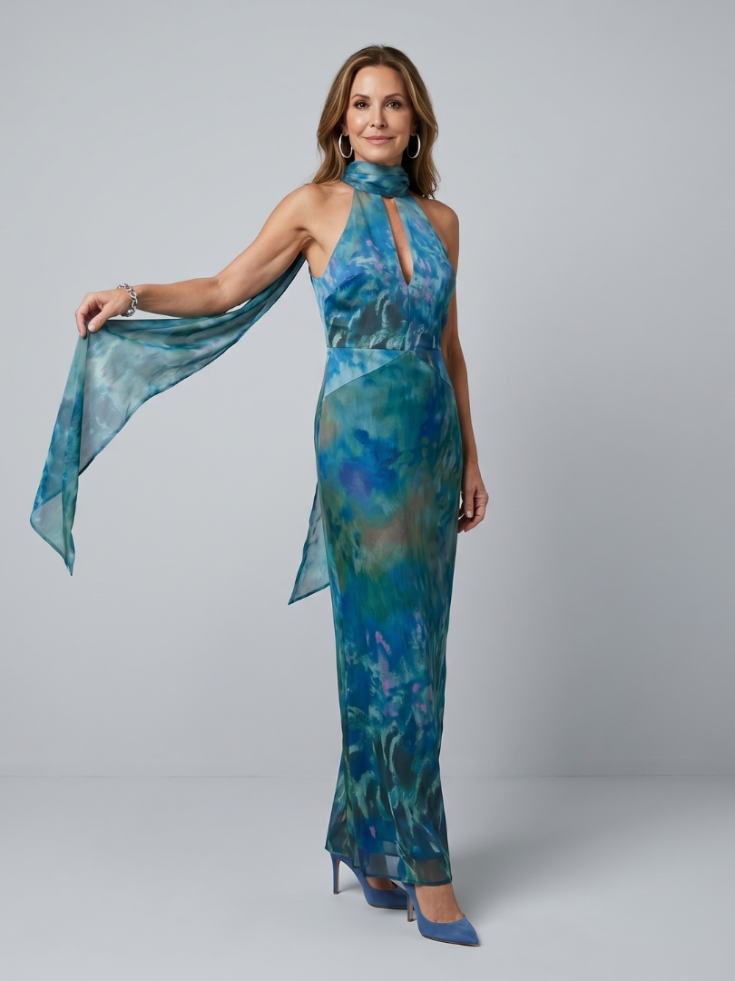 Juniper | Keyhole Halter Ärmelloses Maxikleid