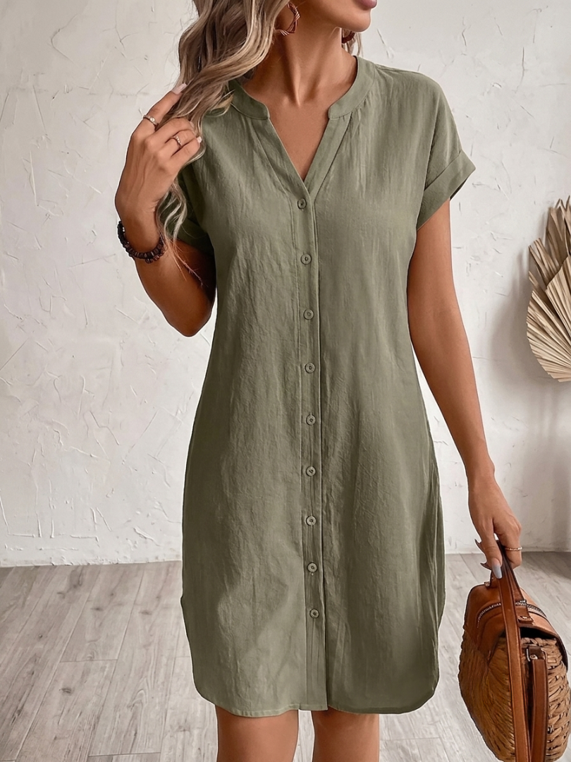Tess | Bequeme Leinen-Look Blusekleid