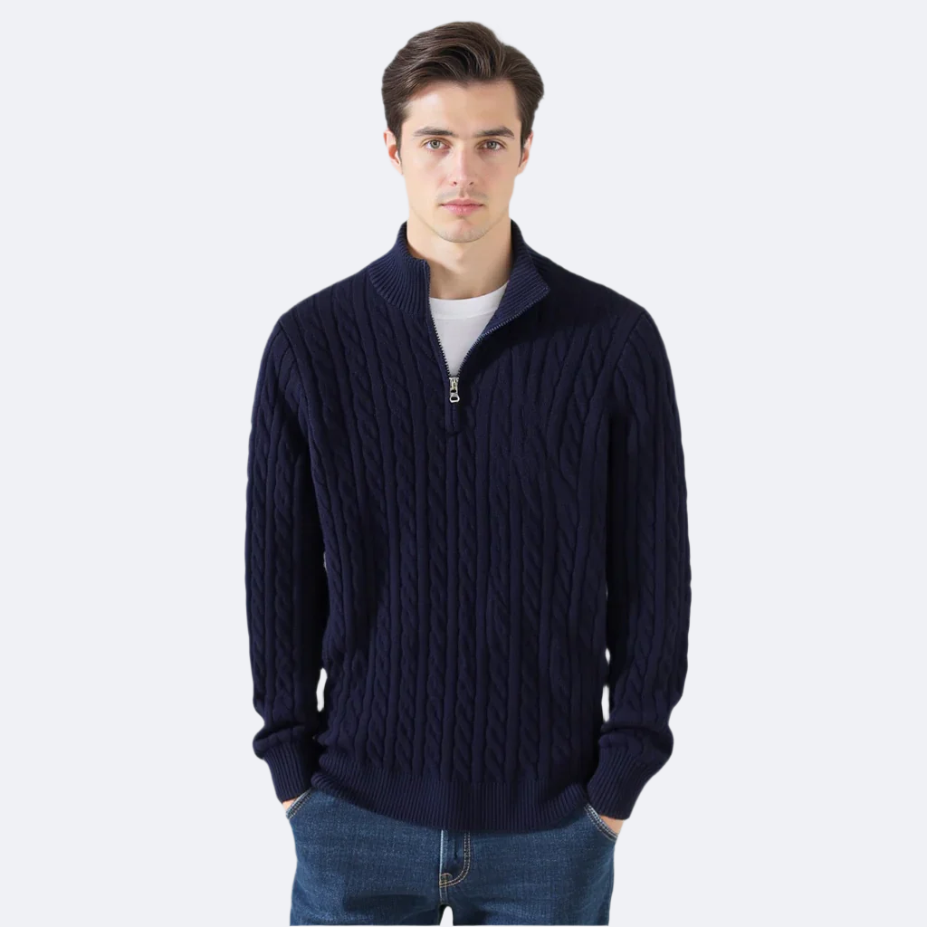 Lukas | Klassischer Strickpullover mit Half-Zip