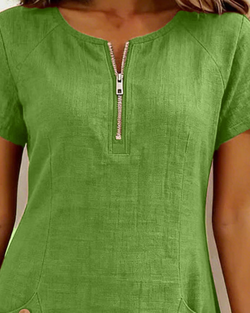 Lisa  Baumwollkleid mit Reißverschluss