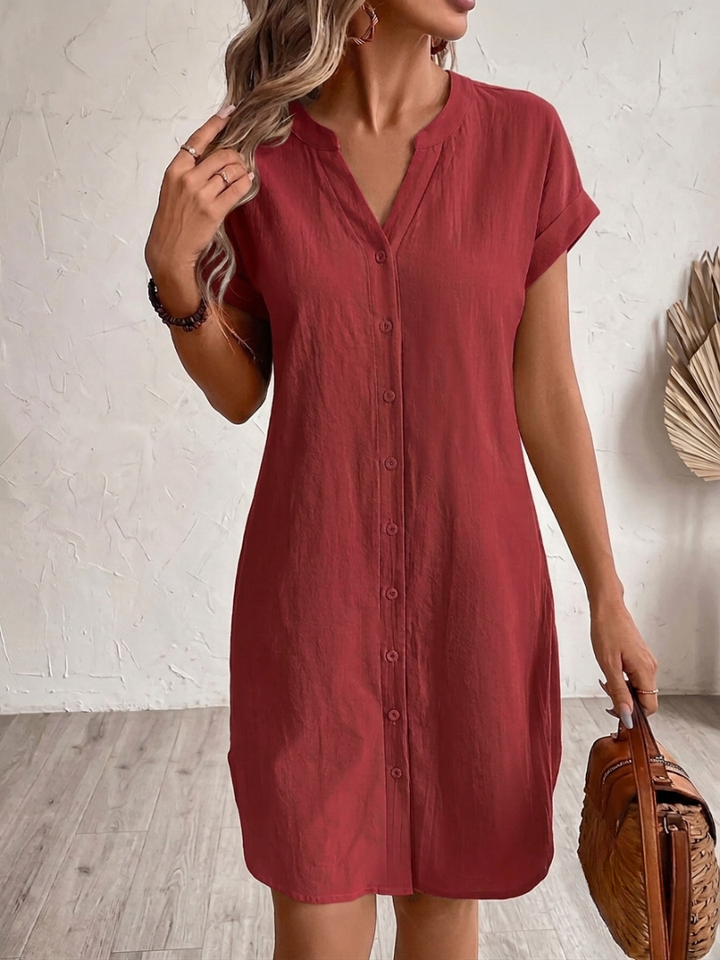 Tess | Bequeme Leinen-Look Blusekleid