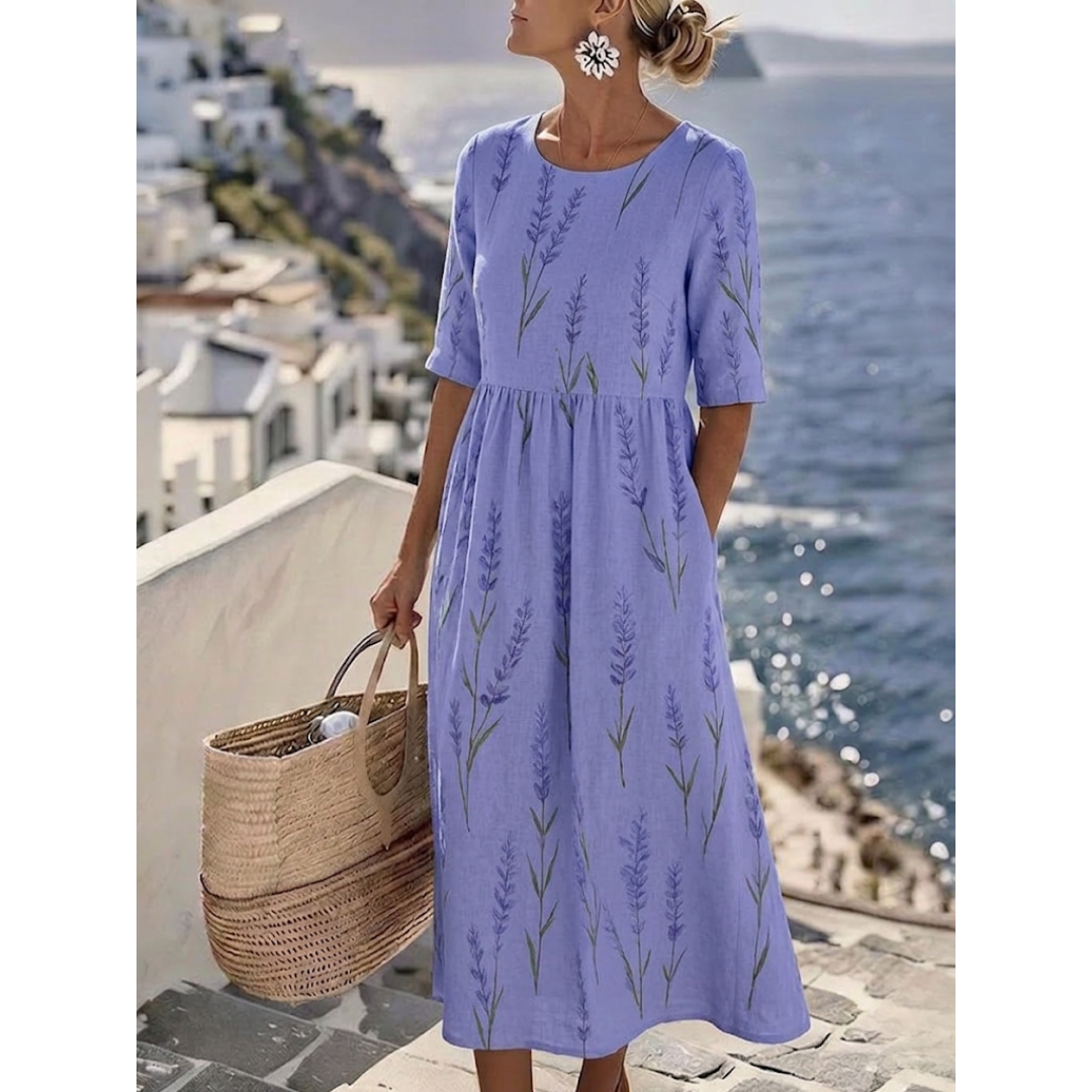 Sophia™ - Elegantes Blumenkleid für den Sommer in Midi-Länge