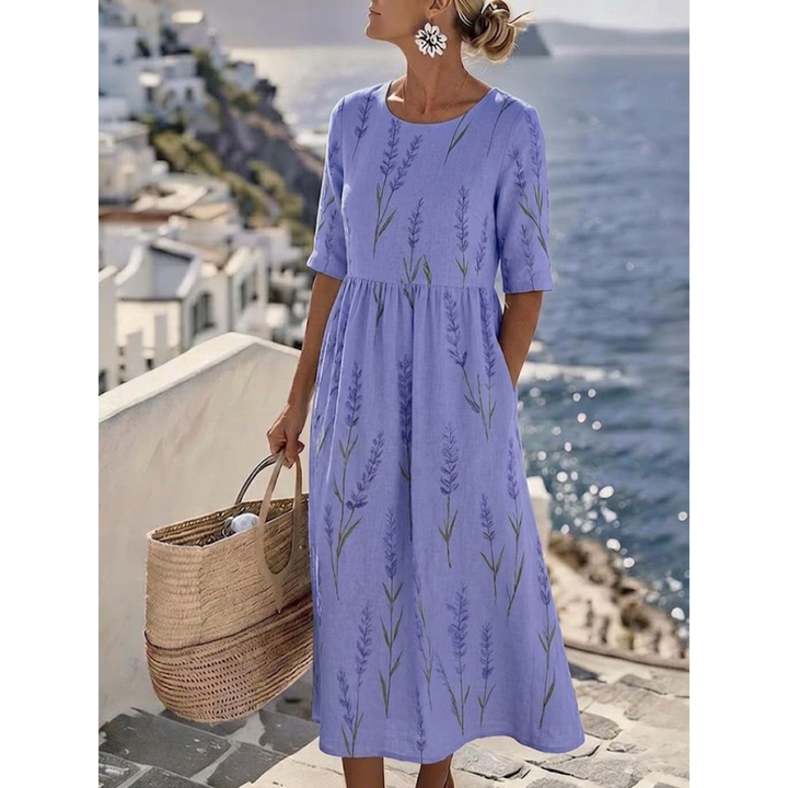 Sophia™ - Elegantes Blumenkleid für den Sommer in Midi-Länge