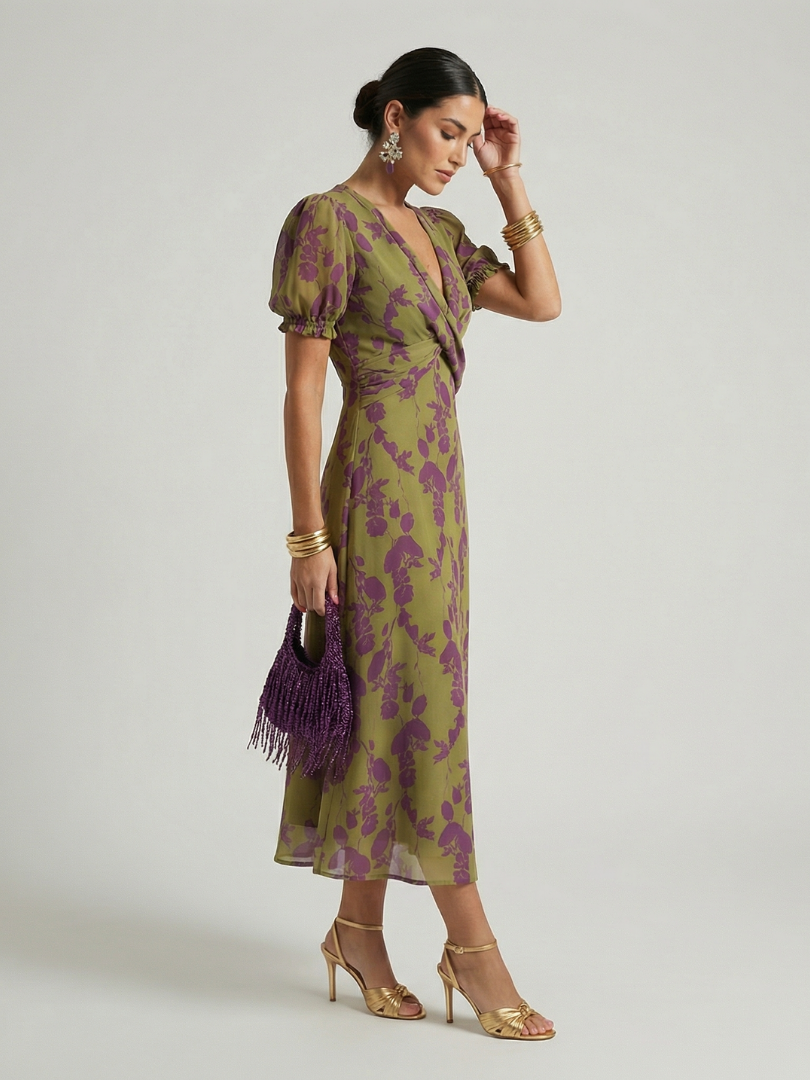 Virel | Entspanntes Blumen-Midi-Kleid