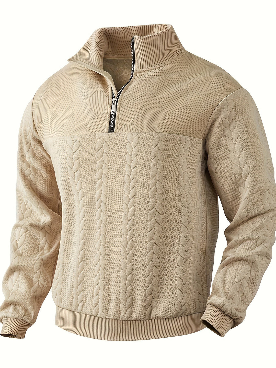 Roman | Eleganter Vintage-Pullover mit Reißverschluss