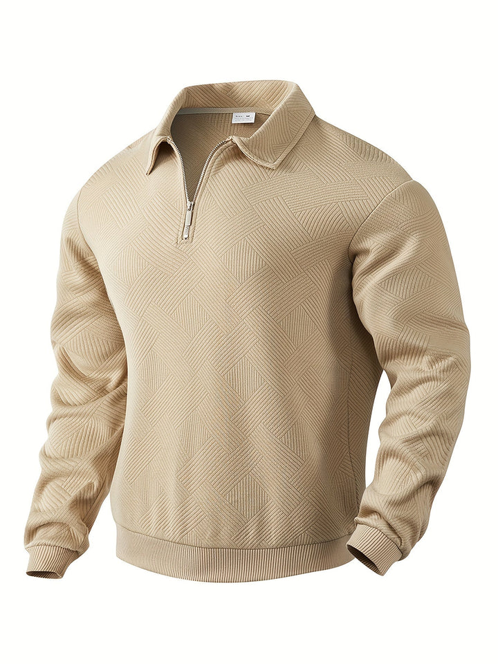 Finn | Geometrisches Design Vintage Reißverschluss Pullover