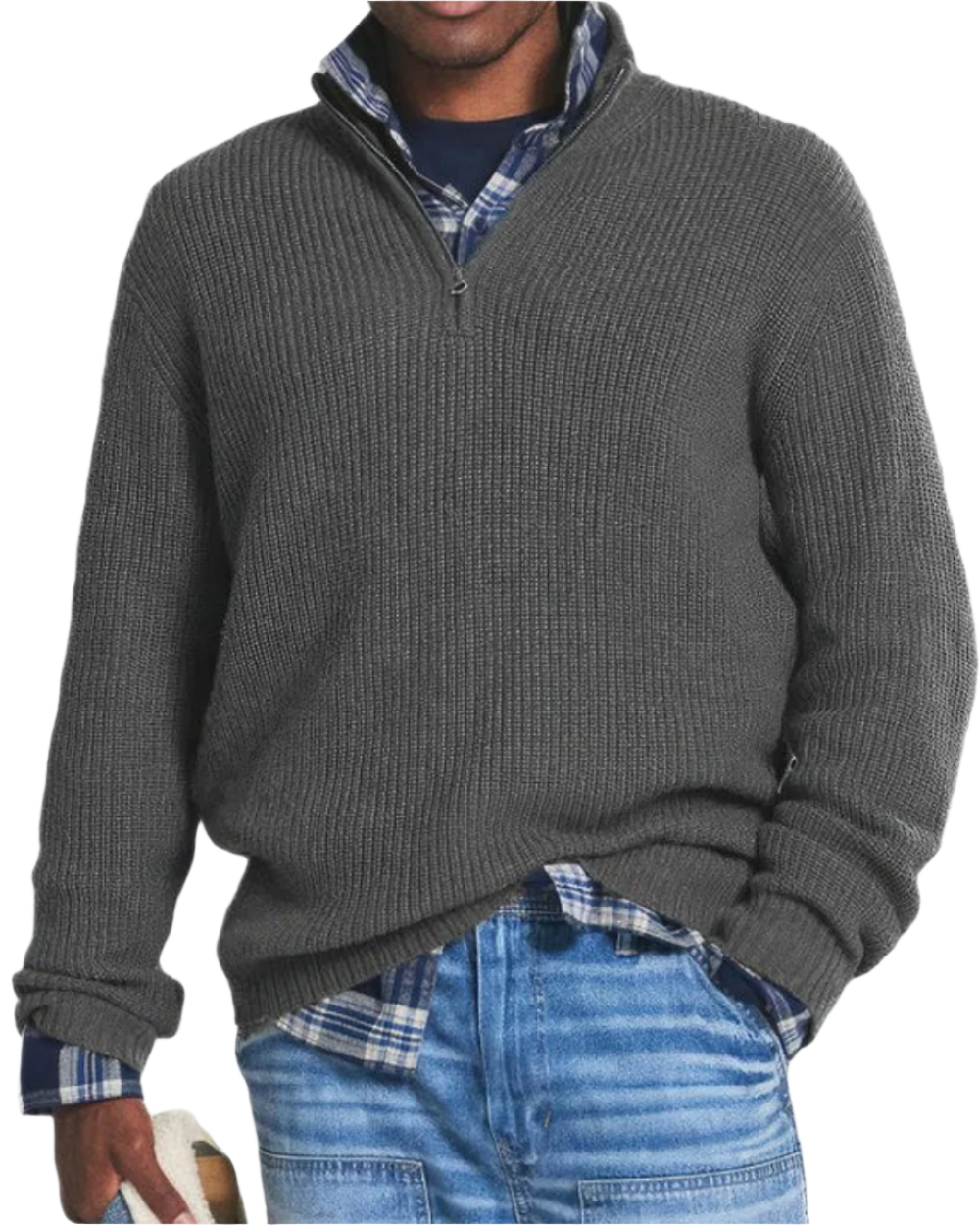 Diego | Sportiver Strickpullover mit Reißverschluss