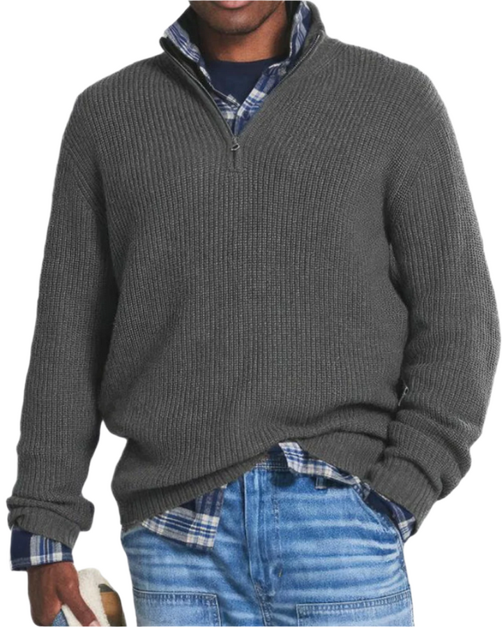 Diego | Sportiver Strickpullover mit Reißverschluss