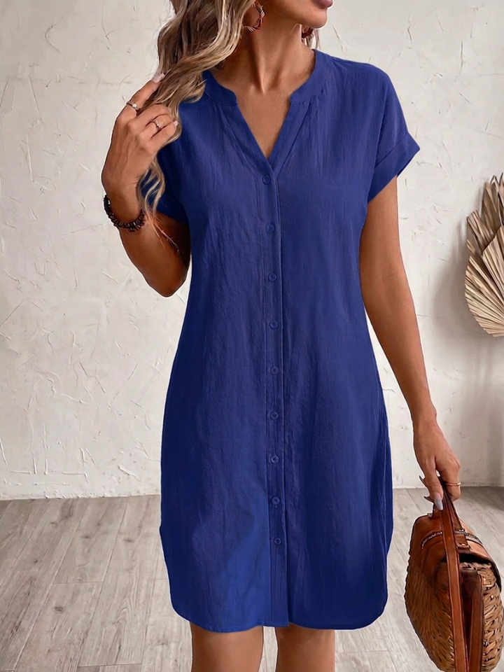 Tess | Bequeme Leinen-Look Blusekleid