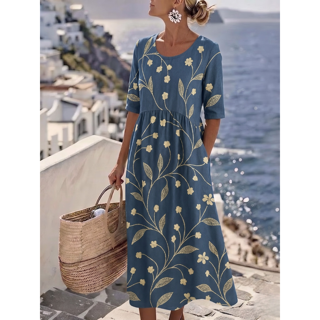 Sophia™ - Elegantes Blumenkleid für den Sommer in Midi-Länge