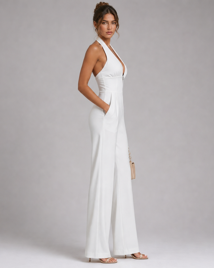 Nymera | Halter-Neck Weite Bein Ärmelloses Jumpsuit