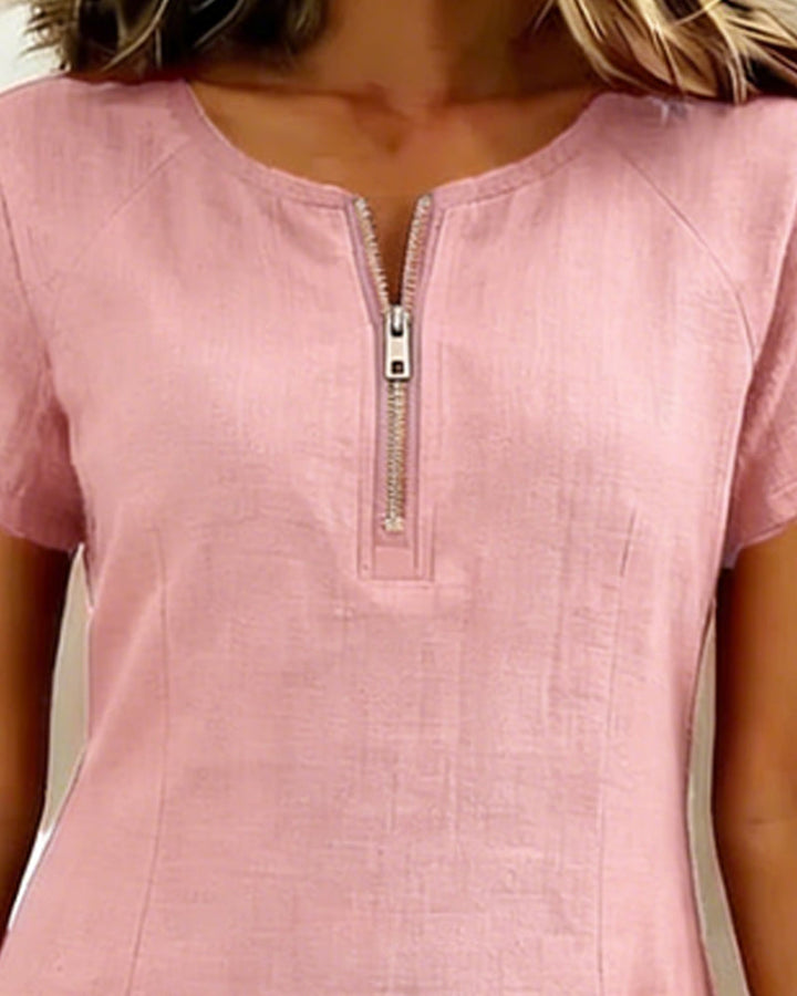 Lisa  Baumwollkleid mit Reißverschluss