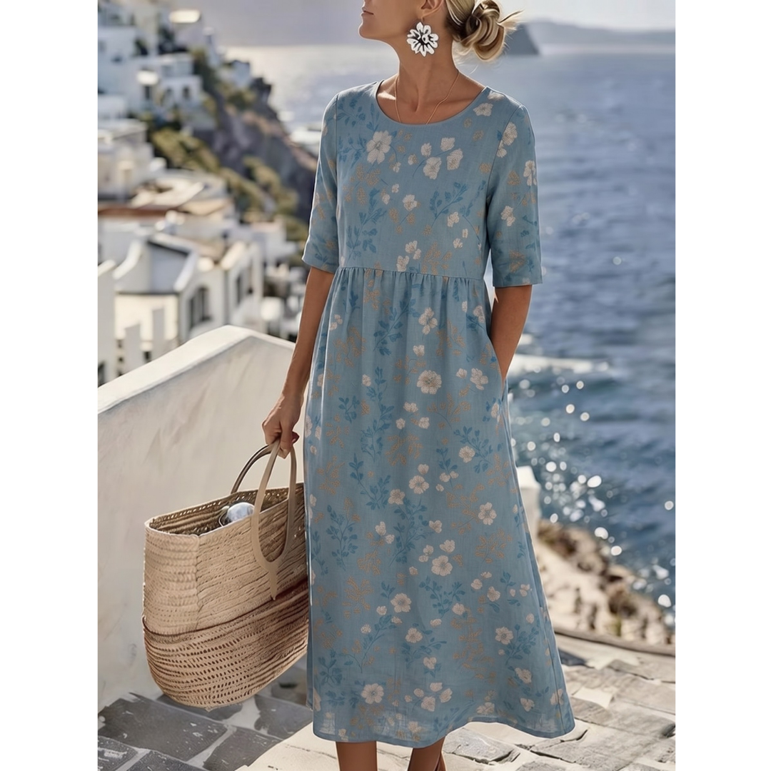 Sophia™ - Elegantes Blumenkleid für den Sommer in Midi-Länge