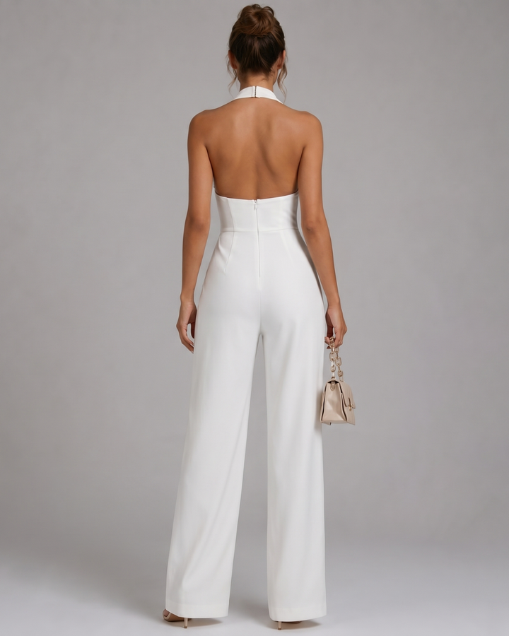 Nymera | Halter-Neck Weite Bein Ärmelloses Jumpsuit