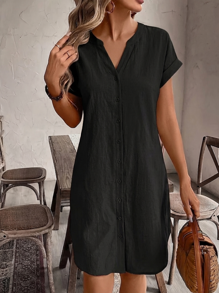 Tess | Bequeme Leinen-Look Blusekleid