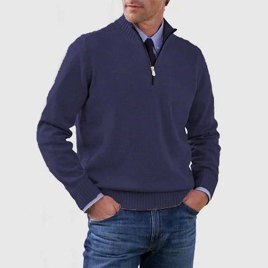 Ben | Modischer Warmer Pullover Mit Halbem Reißverschluss