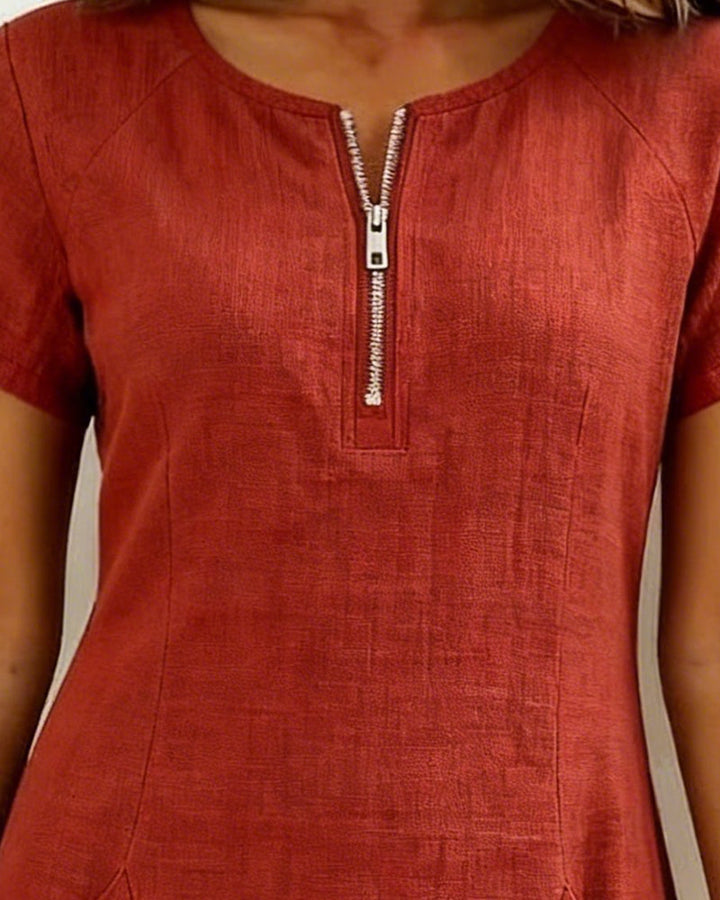 Lisa  Baumwollkleid mit Reißverschluss