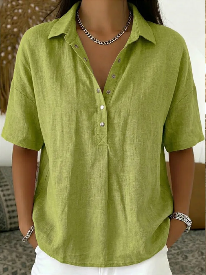 Talia | Bluse mit Kragen und Knopf