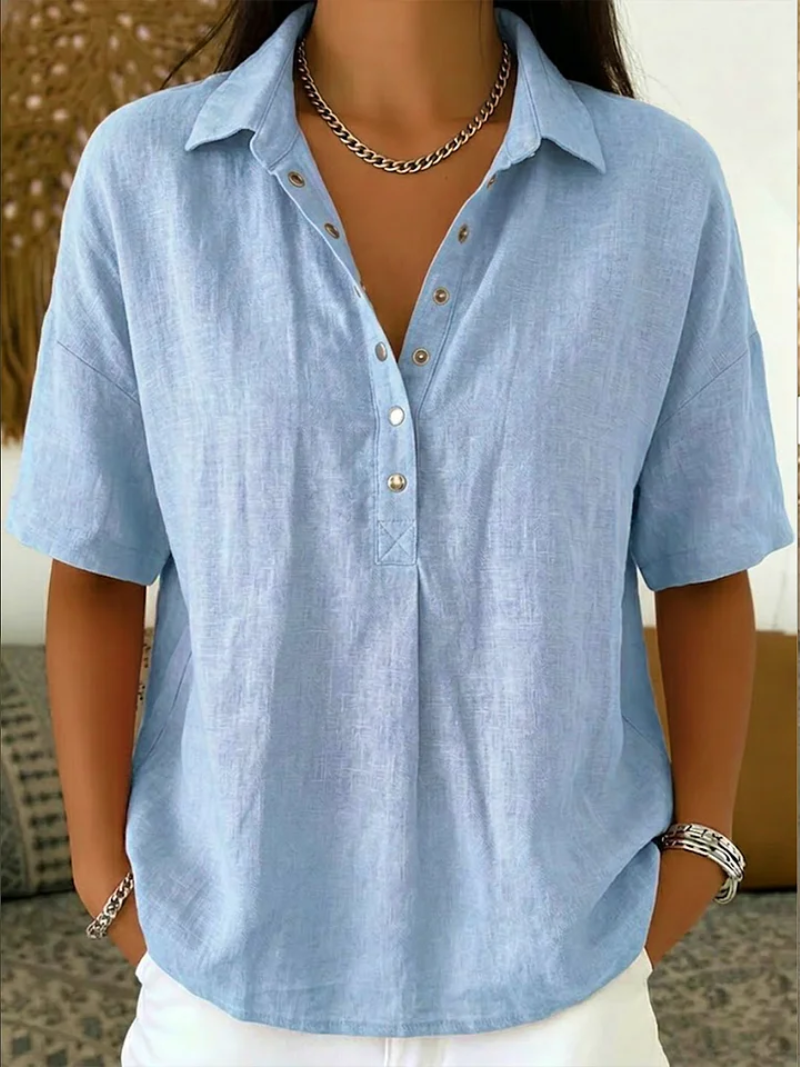 Talia | Bluse mit Kragen und Knopf