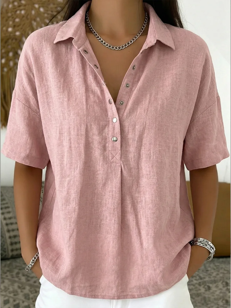 Talia | Bluse mit Kragen und Knopf