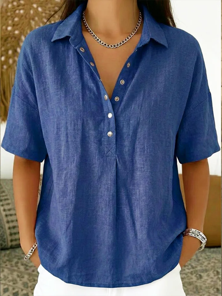 Talia | Bluse mit Kragen und Knopf