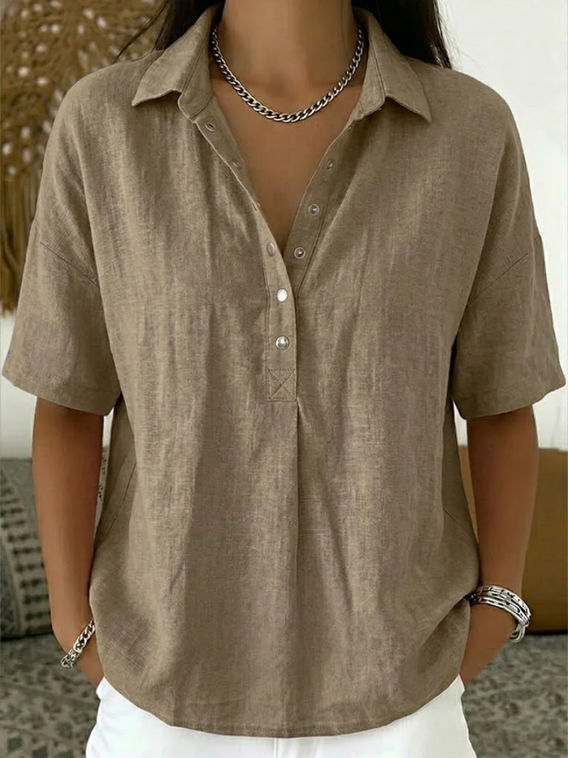 Talia | Bluse mit Kragen und Knopf
