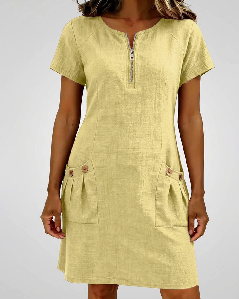 Lisa  Baumwollkleid mit Reißverschluss