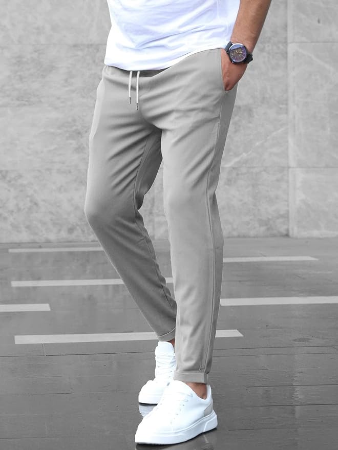 Kristof | Slim Fit Chino-Hose für Herren mit Kordelzug