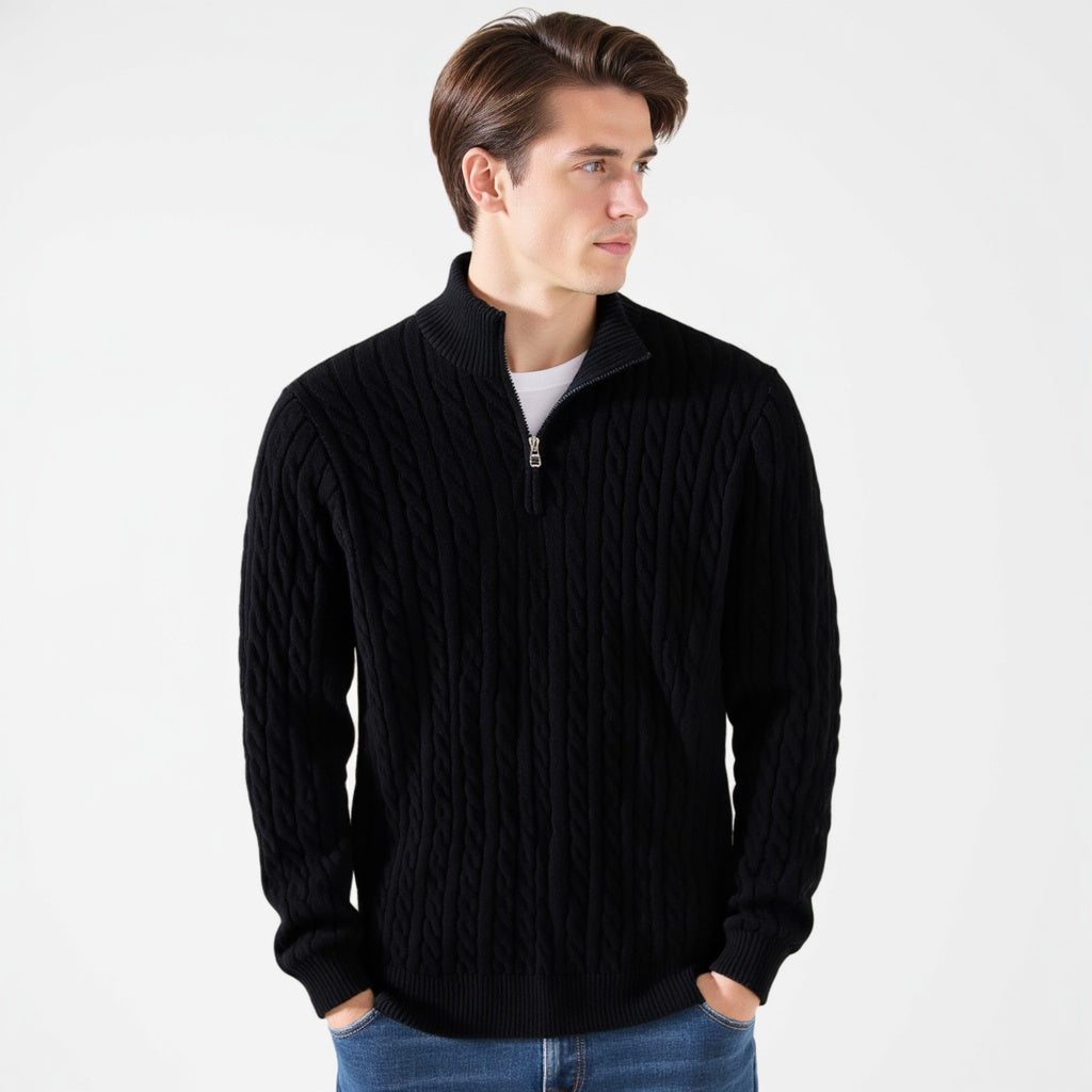 Lukas | Klassischer Strickpullover mit Half-Zip