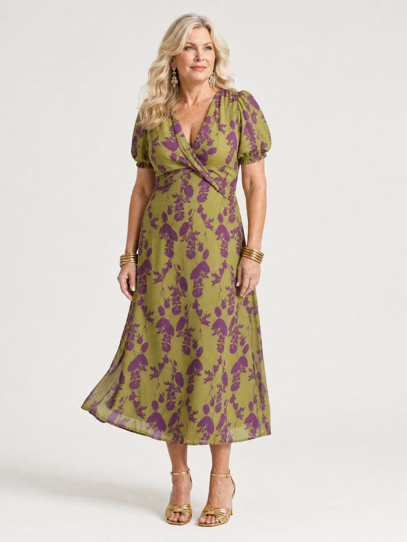Virel | Entspanntes Blumen-Midi-Kleid