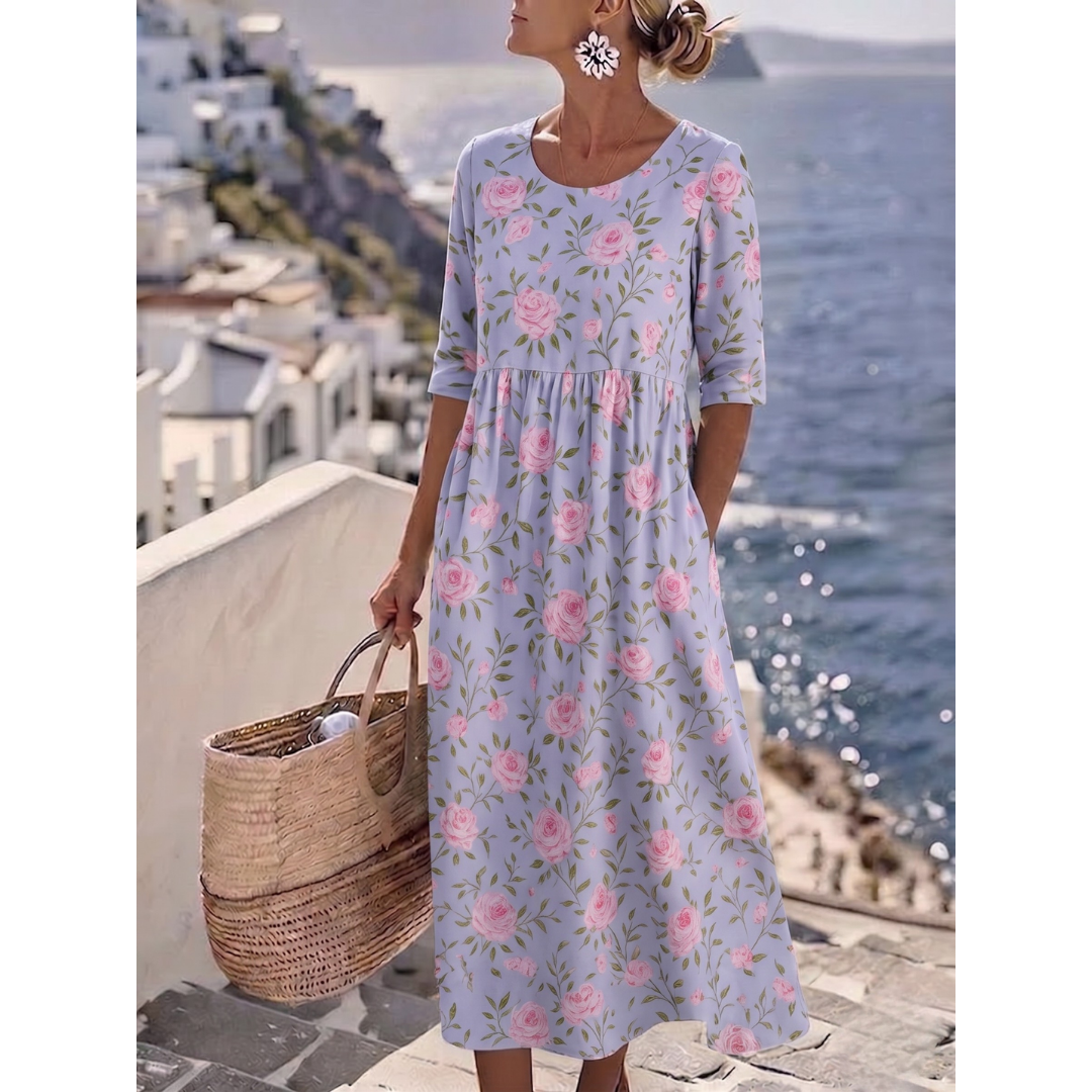Sophia™ - Elegantes Blumenkleid für den Sommer in Midi-Länge
