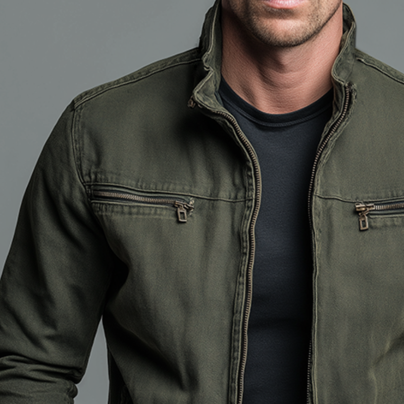 Raufeld | Vintage Baumwoll-Zip-Jacke