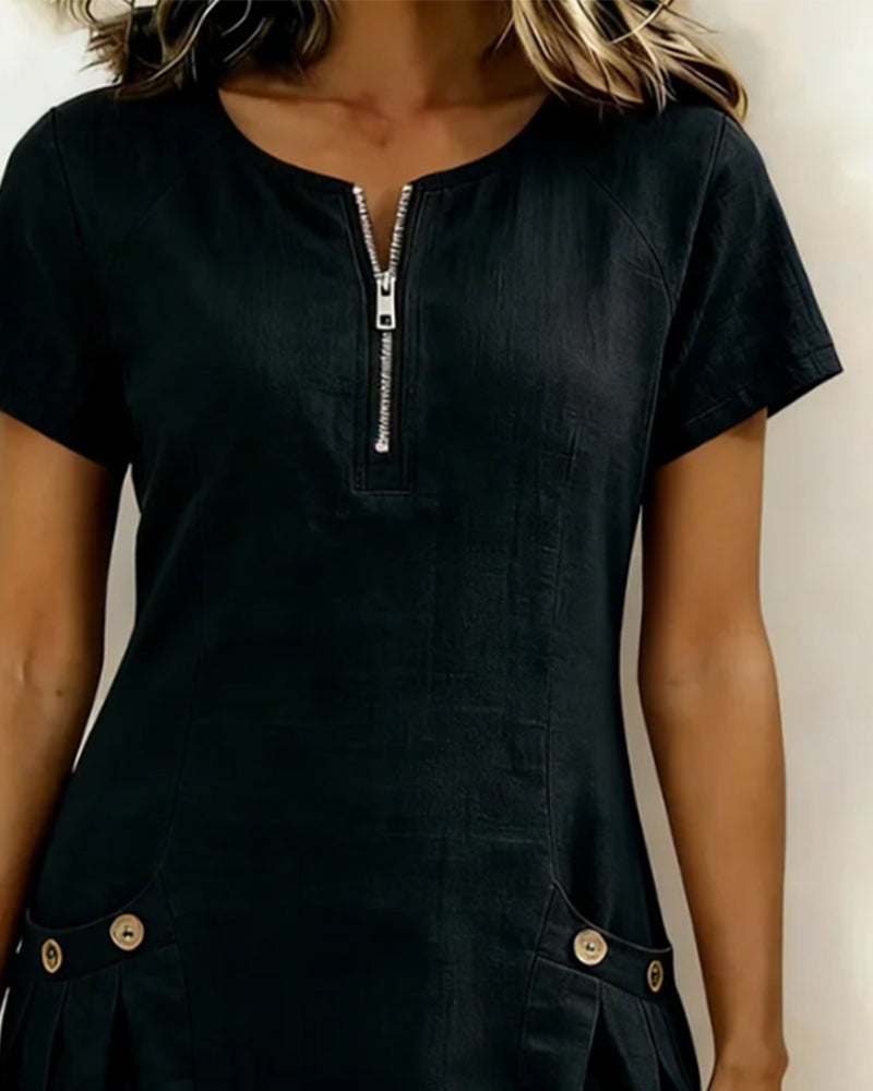 Lisa  Baumwollkleid mit Reißverschluss