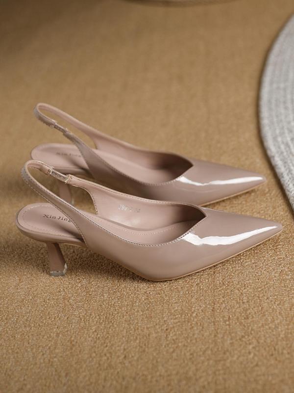 AMIRA™ - Damen PU-Leder Slingback-Absätze Einfache einfarbige spitze Pumps