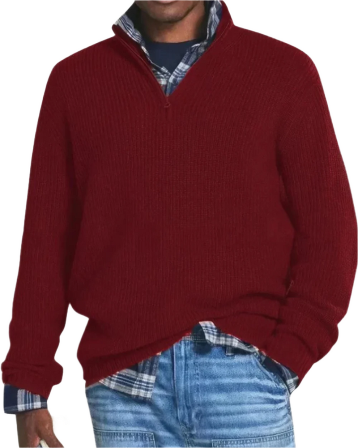 Diego | Sportiver Strickpullover mit Reißverschluss