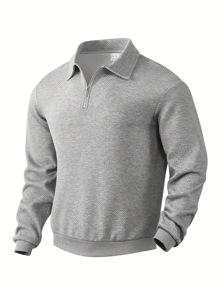 Finn | Geometrisches Design Vintage Reißverschluss Pullover