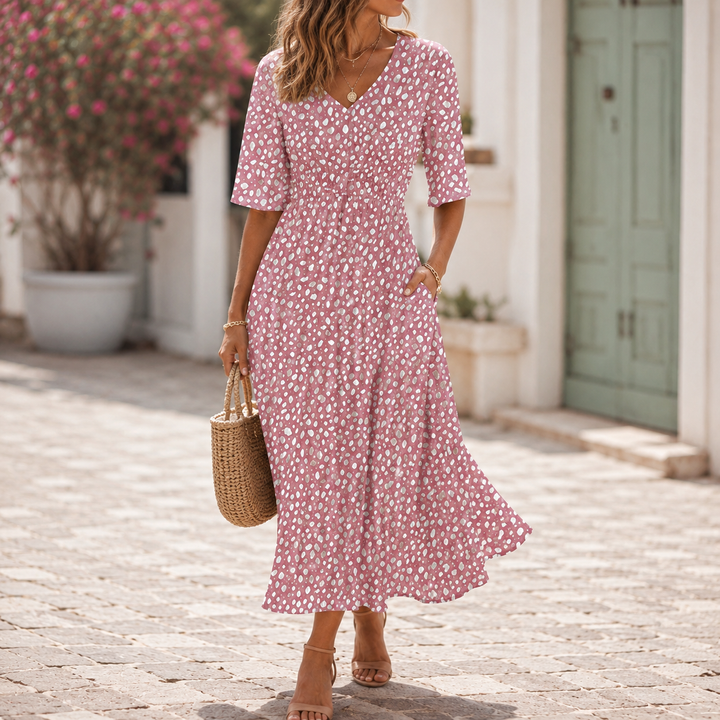 Francesca | Elegantes Midi-Kleid mit Bauch-versteckendem Design