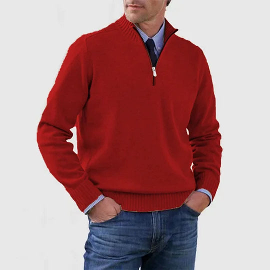 Ben | Modischer Warmer Pullover Mit Halbem Reißverschluss