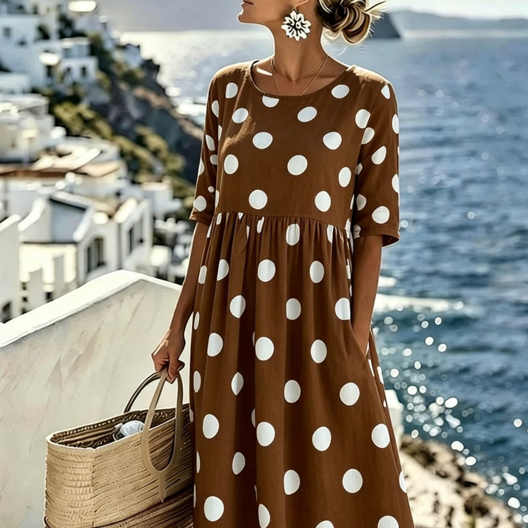 Penelope™ | Klassisches Polka Dot Midi-Kleid