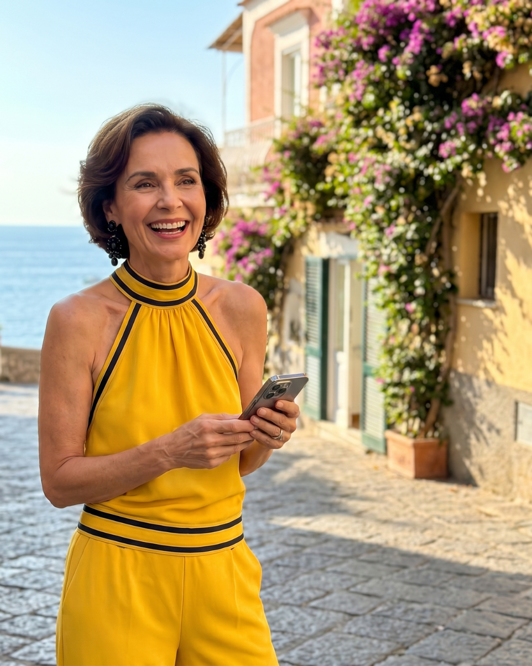 Zephyrine | Jumpsuit mit Kontrastbesatz und weitem Bein