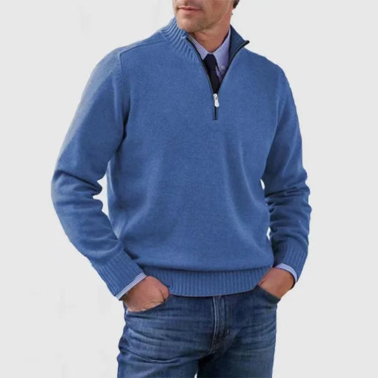 Ben | Modischer Warmer Pullover Mit Halbem Reißverschluss