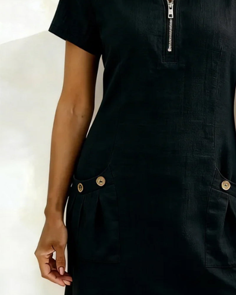 Lisa  Baumwollkleid mit Reißverschluss