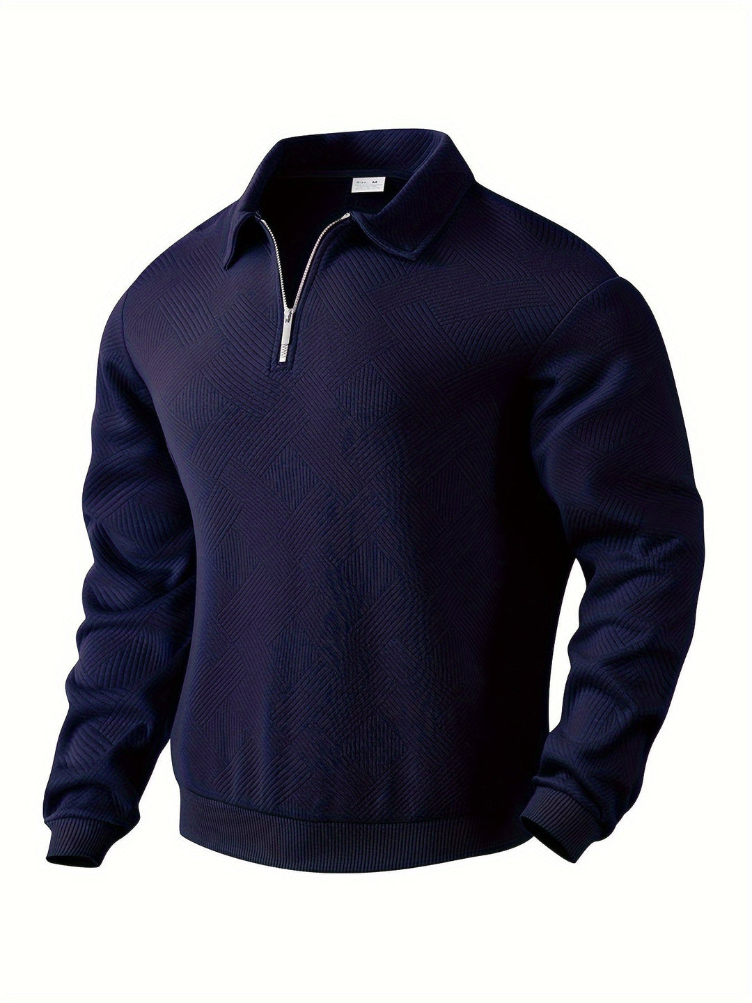 Finn | Geometrisches Design Vintage Reißverschluss Pullover
