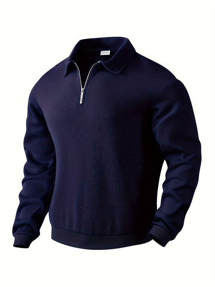 Finn | Geometrisches Design Vintage Reißverschluss Pullover